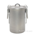 Pot de cuisson en titane de 900 ml pour camping ustenaires de cuisine en plein air